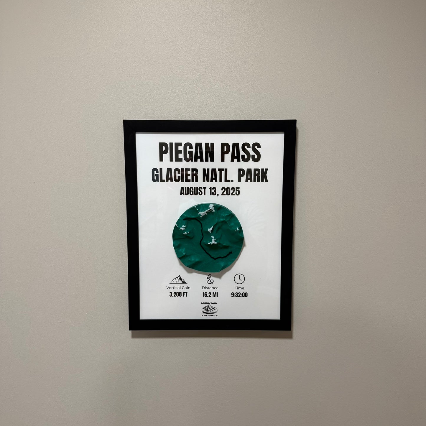 Custom Framed 3D Terrain Map